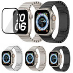 Bracelet de montre Original Buckle en acier inoxydable 316 avec film incurvé 3D, compatible avec Apple Watch Series 10 46 mm, 42 mm, 44 mm, 40 mm, Ultra 2/1 49 mm et 45 mm…