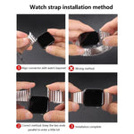 Bracelet de montre Original Buckle en acier inoxydable 316 avec film incurvé 3D, compatible avec Apple Watch Series 10 46 mm, 42 mm, 44 mm, 40 mm, Ultra 2/1 49 mm et 45 mm…
