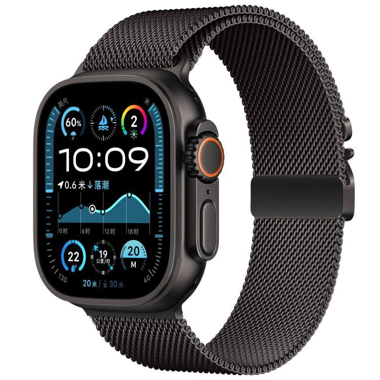 Bracelet de montre en acier inoxydable avec boucle milanaise et film incurvé 3D, compatible avec Apple Watch Series 10 46 mm, 42 mm, 44 mm, 40 mm et Apple Watch Ultra 2/1 49 mm…