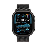 Bracelet de montre en acier inoxydable avec boucle milanaise et film incurvé 3D, compatible avec Apple Watch Series 10 46 mm, 42 mm, 44 mm, 40 mm et Apple Watch Ultra 2/1 49 mm…
