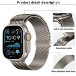 Bracelet de montre en acier inoxydable avec boucle milanaise et film incurvé 3D, compatible avec Apple Watch Series 10 46 mm, 42 mm, 44 mm, 40 mm et Apple Watch Ultra 2/1 49 mm…
