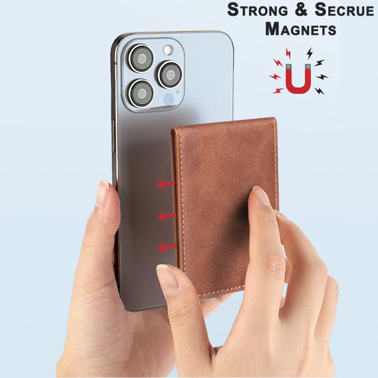 BFK26 Sac de cartes magnétique de couleur unie Autocollant arrière pour téléphone portable