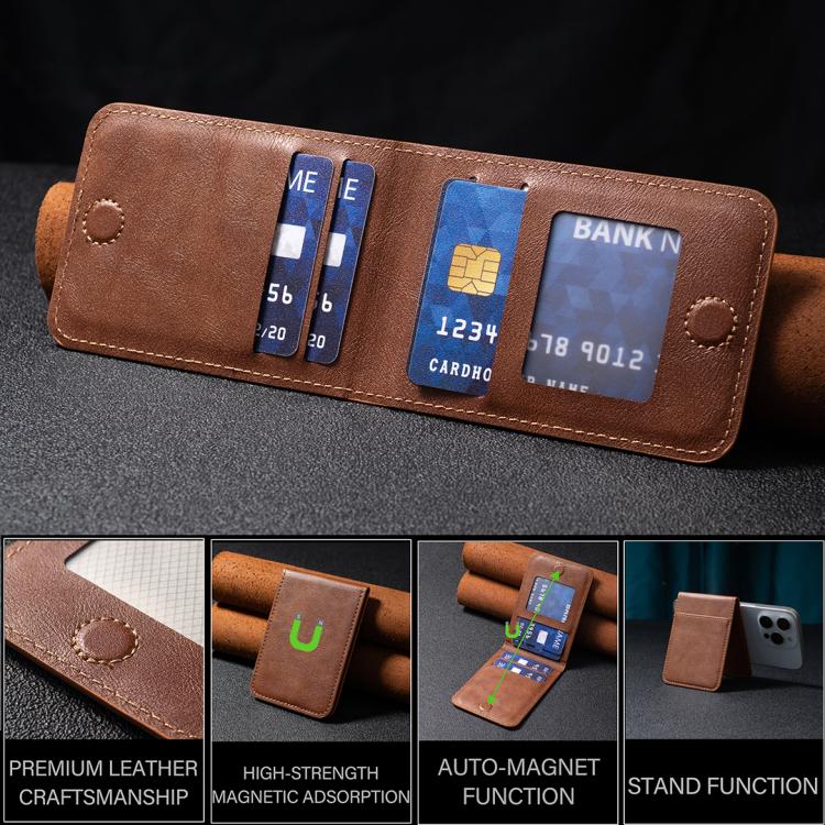 BFK26 Sac de cartes magnétique de couleur unie Autocollant arrière pour téléphone portable