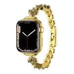 Bracelet de montre xDfind en métal à motif trèfle à quatre feuilles et diamants, compatible avec Apple Watch 42/44/45/46/49 mm et Apple Watch 38/40/41/S10 42 mm.