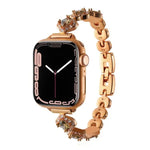 Bracelet de montre xDfind en métal à motif trèfle à quatre feuilles et diamants, compatible avec Apple Watch 42/44/45/46/49 mm et Apple Watch 38/40/41/S10 42 mm.