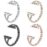 Bracelet de montre xDfind en acier inoxydable à chevrons et diamants, compatible avec Apple Watch 42/44/45/46/49 mm et Apple Watch 38/40/41/S10 42 mm.