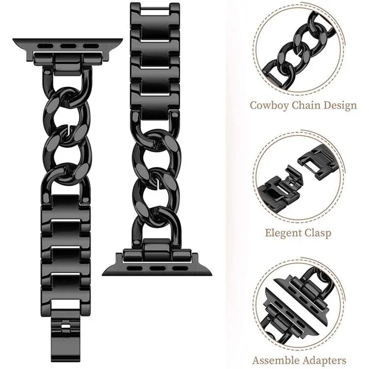 Bracelet de montre xDfind Double Circle en métal, compatible avec Apple Watch 42/44/45/46/49 mm et Apple Watch 38/40/41/S10 42 mm.