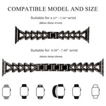 Bracelet de montre en métal en forme de V xDfind, compatible avec Apple Watch 42/44/45/46/49 mm et Apple Watch 38/40/41/S10 42 mm.