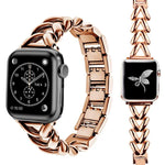 Bracelet de montre en métal en forme de V xDfind, compatible avec Apple Watch 42/44/45/46/49 mm et Apple Watch 38/40/41/S10 42 mm.