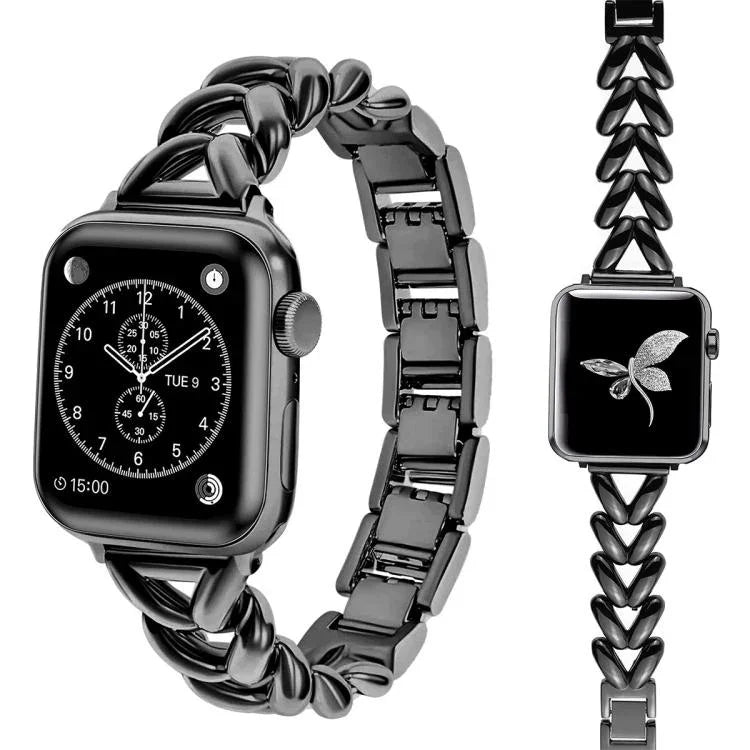Bracelet de montre en métal en forme de V xDfind, compatible avec Apple Watch 42/44/45/46/49 mm et Apple Watch 38/40/41/S10 42 mm.