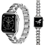 Bracelet de montre en métal en forme de V xDfind, compatible avec Apple Watch 42/44/45/46/49 mm et Apple Watch 38/40/41/S10 42 mm.