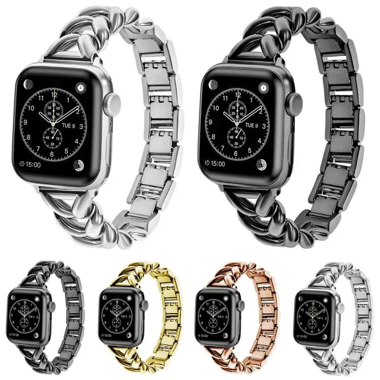 Bracelet de montre en métal en forme de V xDfind, compatible avec Apple Watch 42/44/45/46/49 mm et Apple Watch 38/40/41/S10 42 mm.