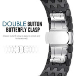 Bracelet de montre en métal texturé dragon xDfind, compatible avec Apple Watch 42/44/45/46/49 mm et Apple Watch 38/40/41/S10 42 mm.