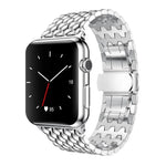 Bracelet de montre en métal texturé dragon xDfind, compatible avec Apple Watch 42/44/45/46/49 mm et Apple Watch 38/40/41/S10 42 mm.