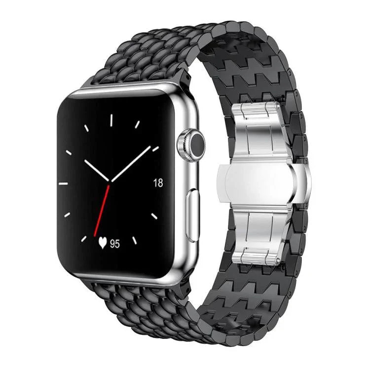 Bracelet de montre en métal texturé dragon xDfind, compatible avec Apple Watch 42/44/45/46/49 mm et Apple Watch 38/40/41/S10 42 mm.