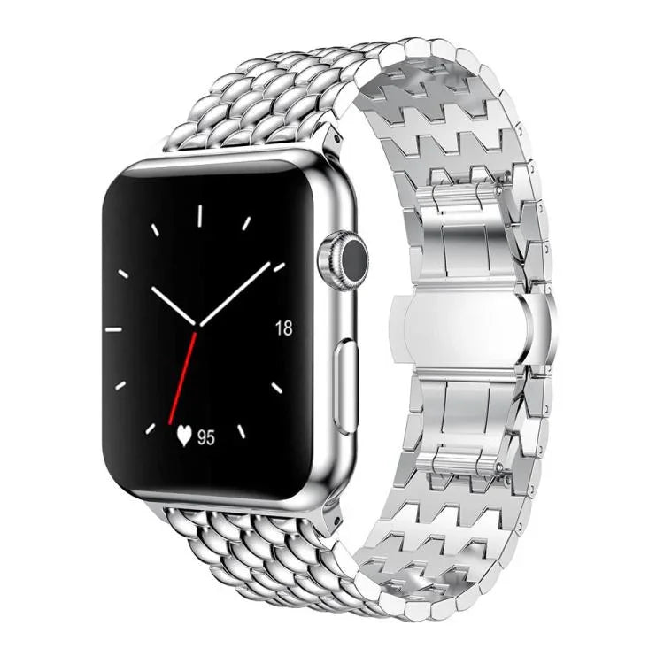 Bracelet de montre en métal texturé dragon xDfind, compatible avec Apple Watch 42/44/45/46/49 mm et Apple Watch 38/40/41/S10 42 mm.