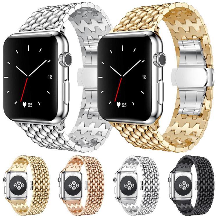 Bracelet de montre en métal texturé dragon xDfind, compatible avec Apple Watch 42/44/45/46/49 mm et Apple Watch 38/40/41/S10 42 mm.