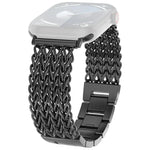 Bracelet de montre xDfind en acier inoxydable tressé à chevrons, compatible avec Apple Watch 42/44/45/46/49 mm et Apple Watch 38/40/41/S10 42 mm.