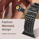 Bracelet de montre xDfind en acier inoxydable tressé à chevrons, compatible avec Apple Watch 42/44/45/46/49 mm et Apple Watch 38/40/41/S10 42 mm.
