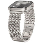 Bracelet de montre xDfind en acier inoxydable tressé à chevrons, compatible avec Apple Watch 42/44/45/46/49 mm et Apple Watch 38/40/41/S10 42 mm.