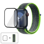 Bracelet de montre basique en nylon avec film incurvé 3D, pour Apple Watch Series 40 mm, Apple Watch Ultra 2/1 49 mm et Apple Watch Series 45 mm.