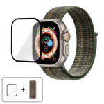Bracelet de montre basique en nylon avec film incurvé 3D, pour Apple Watch Series 40 mm, Apple Watch Ultra 2/1 49 mm et Apple Watch Series 45 mm.