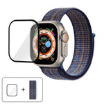 Bracelet de montre basique en nylon avec film incurvé 3D, pour Apple Watch Series 40 mm, Apple Watch Ultra 2/1 49 mm et Apple Watch Series 45 mm.