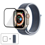 Bracelet de montre basique en nylon avec film incurvé 3D, pour Apple Watch Series 40 mm, Apple Watch Ultra 2/1 49 mm et Apple Watch Series 45 mm.