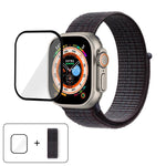 Bracelet de montre basique en nylon avec film incurvé 3D, pour Apple Watch Series 40 mm, Apple Watch Ultra 2/1 49 mm et Apple Watch Series 45 mm.