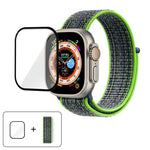 Bracelet de montre basique en nylon avec film incurvé 3D, pour Apple Watch Series 40 mm, Apple Watch Ultra 2/1 49 mm et Apple Watch Series 45 mm.