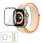 Bracelet de montre basique en nylon avec film incurvé 3D, pour Apple Watch Series 40 mm, Apple Watch Ultra 2/1 49 mm et Apple Watch Series 45 mm.