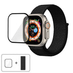 Bracelet de montre basique en nylon avec film incurvé 3D, pour Apple Watch Series 40 mm, Apple Watch Ultra 2/1 49 mm et Apple Watch Series 45 mm.