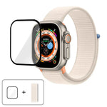 Bracelet de montre basique en nylon avec film incurvé 3D, pour Apple Watch Series 40 mm, Apple Watch Ultra 2/1 49 mm et Apple Watch Series 45 mm.