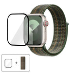 Bracelet de montre basique en nylon avec film incurvé 3D, pour Apple Watch Series 41 mm, Apple Watch Series 38 mm et Apple Watch Series 42 mm.