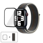 Bracelet de montre basique en nylon avec film incurvé 3D, pour Apple Watch Series 41 mm, Apple Watch Series 38 mm et Apple Watch Series 42 mm.