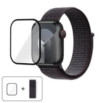 Bracelet de montre basique en nylon avec film incurvé 3D, pour Apple Watch Series 41 mm, Apple Watch Series 38 mm et Apple Watch Series 42 mm.