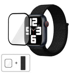 Bracelet de montre basique en nylon avec film incurvé 3D, pour Apple Watch Series 41 mm, Apple Watch Series 38 mm et Apple Watch Series 42 mm.