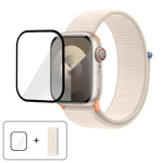 Bracelet de montre basique en nylon avec film incurvé 3D, pour Apple Watch Series 41 mm, Apple Watch Series 38 mm et Apple Watch Series 42 mm.