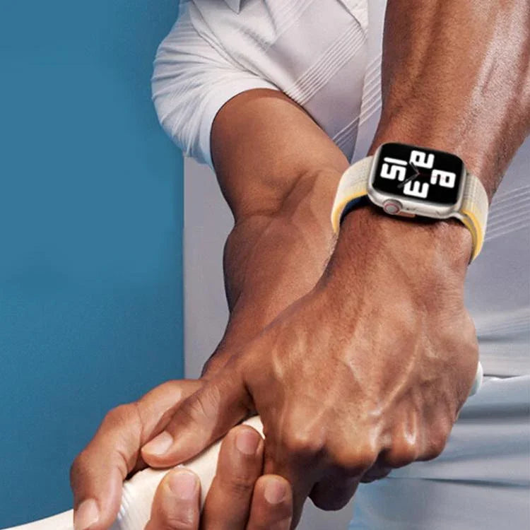 Bracelet de montre basique en nylon avec film incurvé 3D, pour Apple Watch Series 40 mm, Apple Watch Ultra 2/1 49 mm et Apple Watch Series 45 mm.