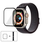 Bracelet de montre en nylon avec film incurvé 3D, pour Apple Watch Series 40 mm, Apple Watch Ultra 2/1 49 mm et Apple Watch Series 45 mm.