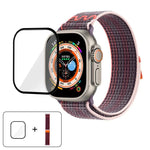 Bracelet de montre en nylon avec film incurvé 3D, pour Apple Watch Series 40 mm, Apple Watch Ultra 2/1 49 mm et Apple Watch Series 45 mm.