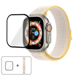 Bracelet de montre en nylon avec film incurvé 3D, pour Apple Watch Series 40 mm, Apple Watch Ultra 2/1 49 mm et Apple Watch Series 45 mm.
