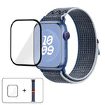 Bracelet de montre en nylon avec film incurvé 3D, pour Apple Watch Series 40 mm, Apple Watch Ultra 2/1 49 mm et Apple Watch Series 45 mm.