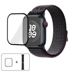 Bracelet de montre en nylon avec film incurvé 3D, pour Apple Watch Series 40 mm, Apple Watch Ultra 2/1 49 mm et Apple Watch Series 45 mm.