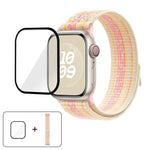 Bracelet de montre en nylon avec film incurvé 3D, pour Apple Watch Series 40 mm, Apple Watch Ultra 2/1 49 mm et Apple Watch Series 45 mm.