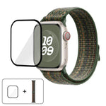 Bracelet de montre en nylon avec film incurvé 3D, pour Apple Watch Series 41 mm, Apple Watch Series 38 mm et Apple Watch Series 42 mm.