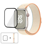 Bracelet de montre en nylon avec film incurvé 3D, pour Apple Watch Series 41 mm, Apple Watch Series 38 mm et Apple Watch Series 42 mm.