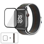 Bracelet de montre en nylon avec film incurvé 3D, pour Apple Watch Series 41 mm, Apple Watch Series 38 mm et Apple Watch Series 42 mm.