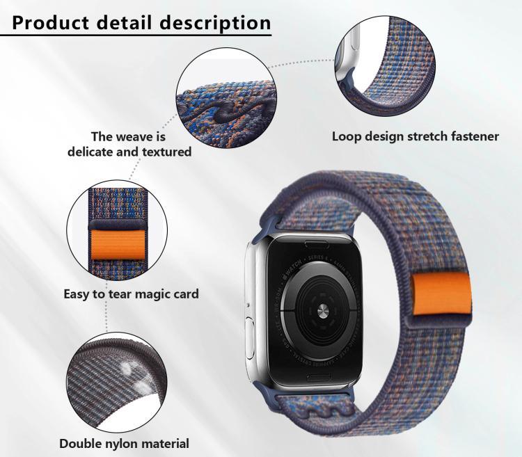 Bracelet de montre en nylon avec film incurvé 3D, pour Apple Watch Series 40 mm, Apple Watch Ultra 2/1 49 mm et Apple Watch Series 45 mm.