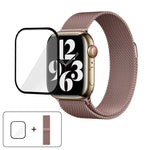 Bracelet de montre milanais en acier inoxydable avec film incurvé 3D, pour Apple Watch Series 10 46 mm, Apple Watch Series 10 42 mm et Apple Watch Series 44 mm.